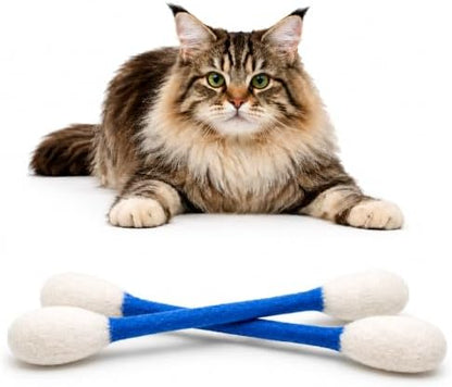 Glaciart One XXL Swabs Cat Toys with Catnip - 2 Pk | Durable for Chew, Cute Cat Toys Interactive Kitty for Boredom, Exercise, & Play | Filled w/Organic Catnip for Anxiety & as Digestive Aid by GlaciartOne