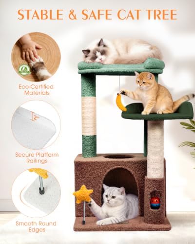 Small Cat Tree, Compact 30" Cat Tower for Indoor Kittens - Image 2