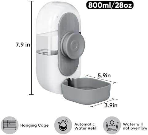 Lemtrflo 28oz Rabbit Water Bottle Dispenser, Bunny Cage Water Bowl - Image 3
