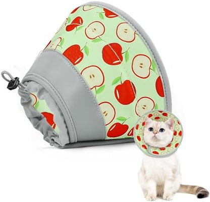 Cat Cone Collar Soft to Stop Licking, Adjustable, Foldable Lightweight Kitten Cones After Surgery Recovery for Cats & Kittens, Cat Cone Alternative, Easy Eating (AppleRed, S) by GoGoPaw
