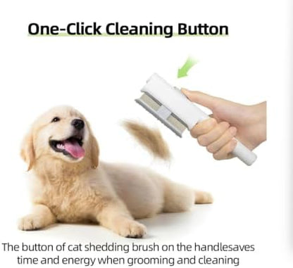 2pcs of Pet Brush for Cats and Dogs, Stainless steel comb, Deshedding tool 7.5"x 2.7", Cat comb,Dematting Comb,Self-Cleaning Hair Remover comb - Image 3