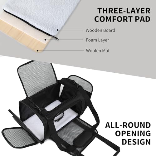 Carriers Soft-Sided Pet Carrier for Medium Large Cats Dogs Under 35Lbs,Breathable Mesh Ventilation Design,Airline Approved Cat Carrying Case(X-Large,Black) - Image 2