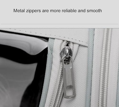 Cat &Dog Carrier Backpack, Pet Carrier with Transparent Window& Breathable Mesh Backpack for Small Dogs & Medium Cats Up to 15 Lbs, for Traveling, Hiking, Camping (Grey) - Image 6