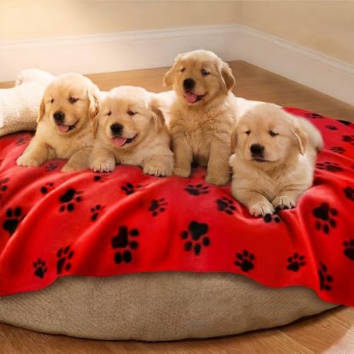 LINENLUX Fleece Dog Blankets 6-Pack, Soft Stretchy for Small Medium Puppy - Image 5