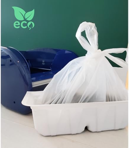 EcoLeo, Compatible with LitterMaid & Nature's Miracle Waste Receptacles, 60 Refill Bags with Handles, Cornstarch, Use in Self-Cleaning Litter Box Waste Trays - Image 2