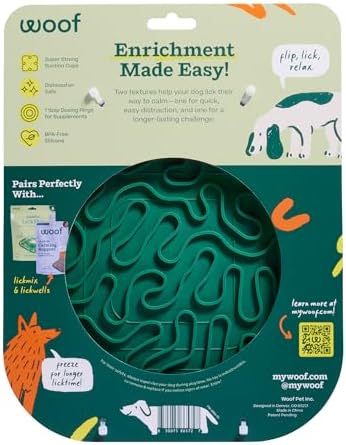 Woof FlipMat, Dual-Sided Dog Lick Mat & Slow Feeder, Green - Image 2