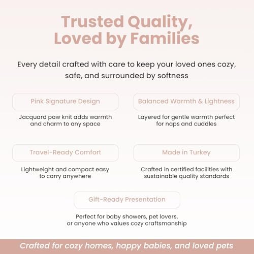 Baby & Pet Blanket, Cotton Sherpa, Pink Beige, 30x40 in - Image 5