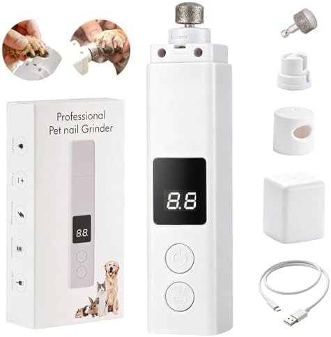Quiet Dog Nail Grinder with Guard for Dogs Cats by BVQWO