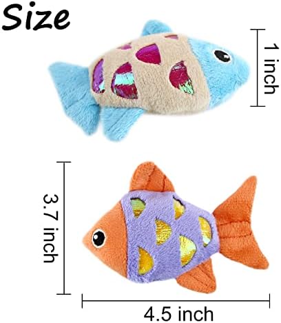 Andiker Cat Catnip Toys, 2pcs Small Cat Fish Toys with Crinkle Shine Ring Paper to Make Sound to Catch Your Cats Eyes and for Your Cats to Chew and Catch Interactive Cat Toys for Indoor Kitten (2pc) - Image 5
