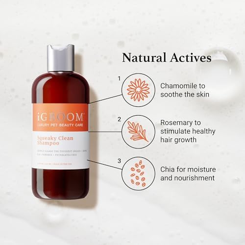 iGroom Squeaky Clean Dog Shampoo, Luxury Pet Beauty Care, Intense Cleaning Power, Chamomile Extracts Sooth Skin, Made in USA (16 OZ) - Image 6