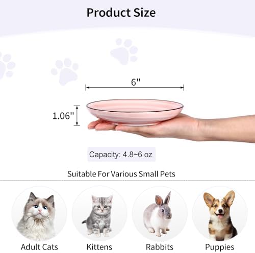 Selamica 6 Inch Ceramic Cat Bowls, Set of 6, Gradient Color - Image 3