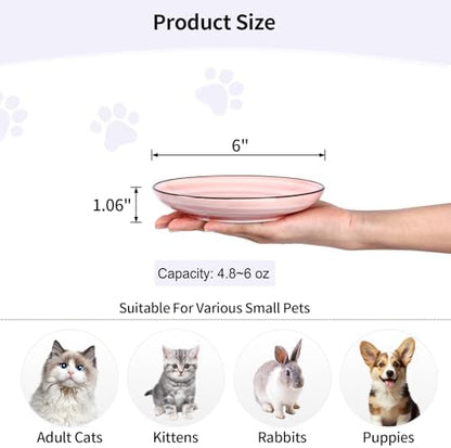 Selamica 6 Inch Ceramic Cat Bowls, Set of 4, Gradient Colors - Image 3