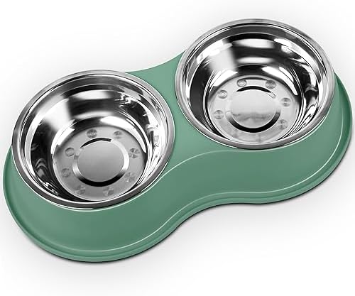 Epetslove Stainless Steel Dog Bowls Double Non-Slip Dog Water and Food Bowl by EpetsLove