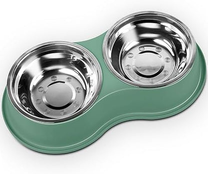 Epetslove Stainless Steel Dog Bowls Double Non-Slip Dog Water and Food Bowl by EpetsLove