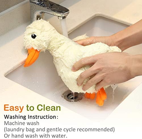Pawaboo Squeak Plush Duck Dog Toy, Large 12'' Soft Stuffed Duck Pet Toys - Image 7