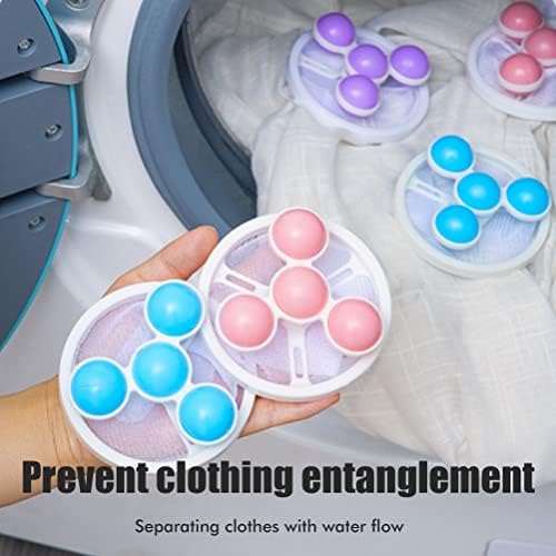 Washing Machine Pet Hair Remover, 3 Pcs Pet Hair Remover Push Bubble Washer Balls Multifunctional Reusable No-Winding Pet Hair Remover with Mesh - Image 7