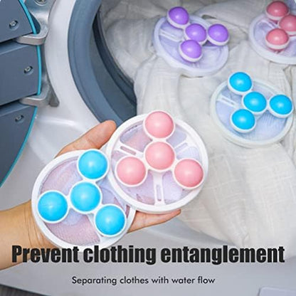 Washing Machine Pet Hair Remover, 3 Pcs Pet Hair Remover Push Bubble Washer Balls Multifunctional Reusable No-Winding Pet Hair Remover with Mesh - Image 7