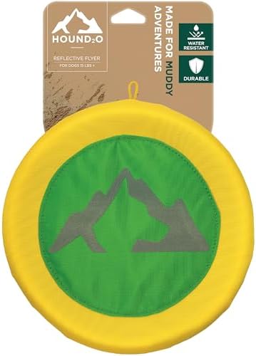 Hound2O Reflective Flyer - Dog Frisbee Fetch Toy - Green Outdoor Toy by Playology