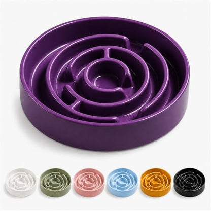 Ceramic Slow Feeder Dog Bowl, 1.5 Cup Puzzle Dish for Small Medium Dogs by Unknown