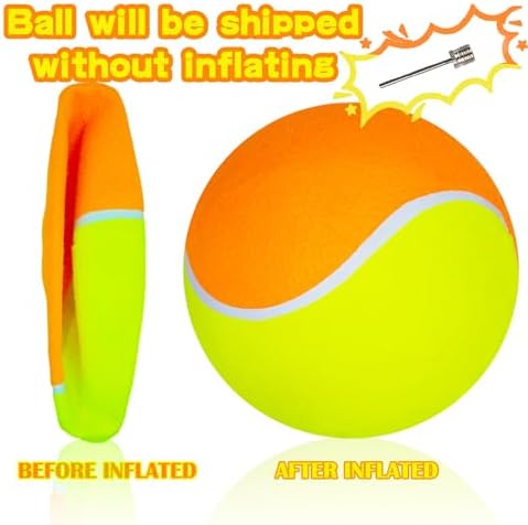 Banfeng Big Tennis Ball for Dogs, Giant Dog Tennis Ball Toy Large Outdoor Sports Gift for Small Medium Large Dog (Yellow Orange, 9.5 inch) - Image 3