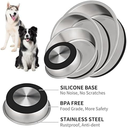 Taglory Stainless Steel Dog Bowls Set of 2, Non-Slip Base, 8 Cup, 59oz - Image 3