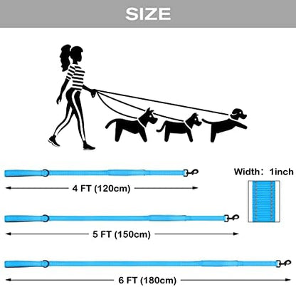Joytale Dog Leash for Large Dogs that Pull, Double Handle, 6FT, Aqua Blue - Image 6