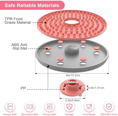 Dog Lick Mat, Pink, for Crate Training and Reducing Anxiety, Made of Natural Rubber, Promotes Healthy Feeding and Oral Hygiene - Image 5