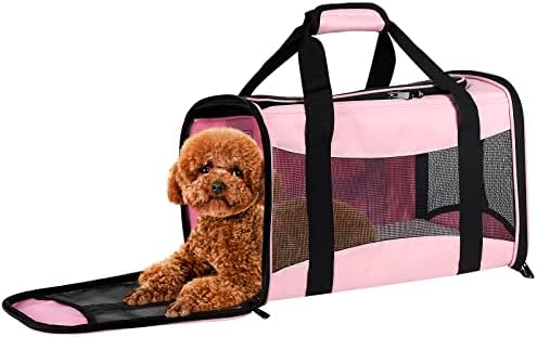 Cat Carrying Case - Pet Carrier Airline Approved, Protable and Breathable Pet Travel Carrier Removable Fleece Pad, Collapsible Cat Carrier Dog Carrier for Medium Cats Small Cats Dogs (Small, Pink) - Image 7