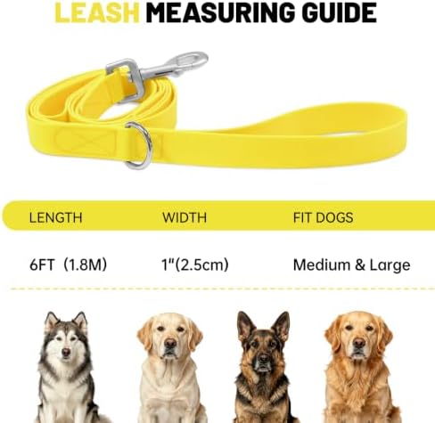Waterproof Dog Leash with Double Handle, 6 FT Durable Odor-Proof Dog Leashes with Strong Aviation Aluminum Hooks Fits Small Medium or Large Dogs - Image 4