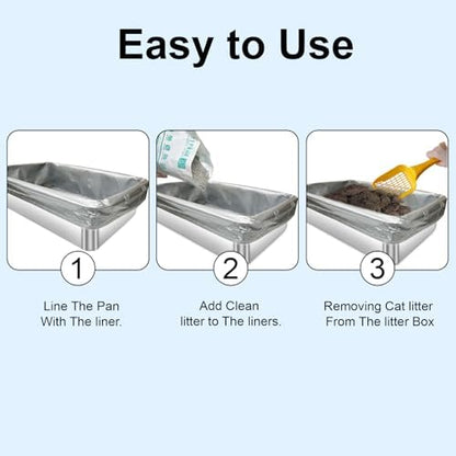 2 Pack Reusable Cat Litter Box Liners for Stainless Steel Boxes (Fits 6'' & 8'' Deep) - Scratch-Resistant & Waterproof Pan Protector, Extends Box Life, Easy to Clean with Non-Slip Design - Image 6