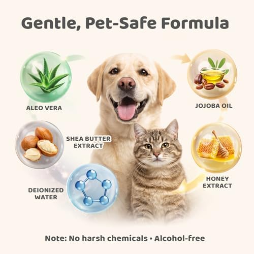 Pet Glove Wipes for Dogs & Cats with Coconut Scent, No Rinse Full Body Cleaning Large Gloves (9.84 x 9.05 inch), Gentle Grooming for Paws Face Ears Eyes Coat, Alcohol Free, 20 Pack - Image 4