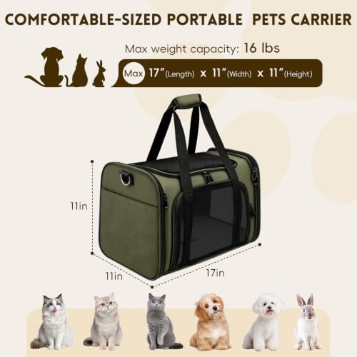 Cat Carrier Soft, Dog Carriers for Small Dog/Large Cat (Up to 16lb) - Image 2