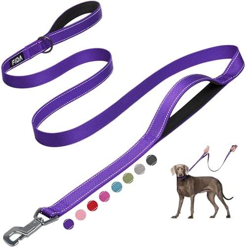 Fida Heavy Duty Dog Leash for Medium Large Dogs, 6 FT, Dual Padded Handles by Fida
