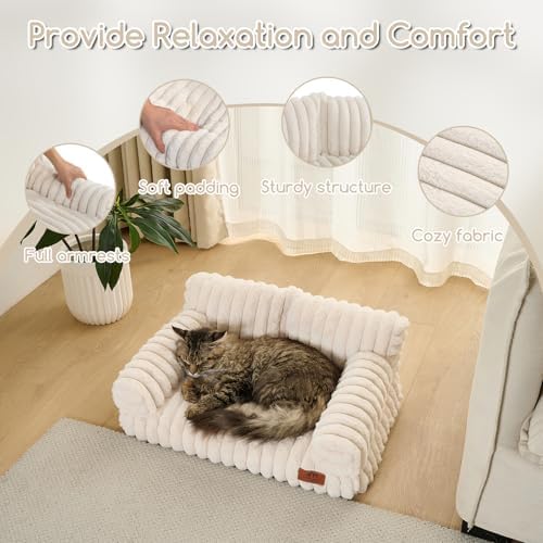 Hollypet Small Dog Large Cat Bed Puppy Couch Beds for Pets up to 25 lbs - Image 6