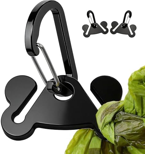 Dog Poop Bag Holder for Waste Bags Dispenser Leash Pet Waste Bag Carrier Hand Free Walking Holder,2PCS Black Holders by Hilihali