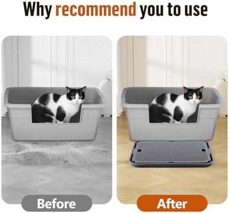 Cat Litter Box Step, Large Cat Litter Ramp with Filter Function, Dark Grey - Image 6