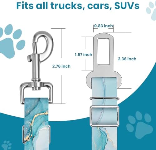 Adjustable pet cat and Dog car seat Belt，The Lanyard is Flexible and Adjustable from 20 to 33 inches(Blue Marble) - Image 5