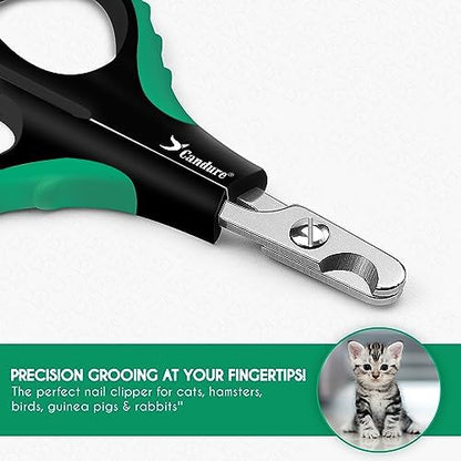 Candure Cat Nail Clippers for Indoor Cats, Rabbits, Hamsters, Birds with Precise Angled Edges to Ensure Easy & Safe Trimming Stainless Steel Cat Nail Trimmer for At-Home Cat Grooming - Image 2