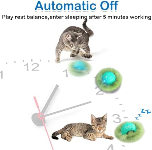 Waaiio Interactive Cat Toys for Indoor Cats,Automatic Moving Cat Ball in Pouch,Chirping Stimulation,Hide-n-Seek Chase Exercise Game,Motion Activate,Rechargeable Kitten Toys - Image 5