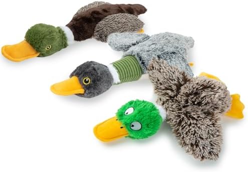 Best Pet Supplies Interactive Squeaky Dog Chew Toy, Ideal Dog Toys for Chewers, Small, Medium & Large Dogs, and Fetch Lovers - Mallard Duck (Gray, Gray, Brown), Small by BestPetSuppliesLLC