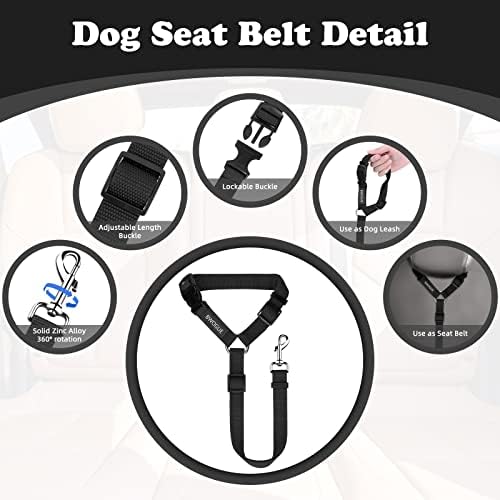 BWOGUE 2 Pack Dog Seat Belt for Car, Headrest Restraint Safety Leads - Image 3