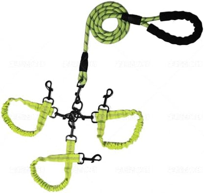 Dog Double Leashes,3-Dog Rope Bungee Double Leash - Tangle-Free Design with Padded Handle, 360° Swivel Control & Removable Feature for Walking Multiple Dogs by Y-ANNJYA