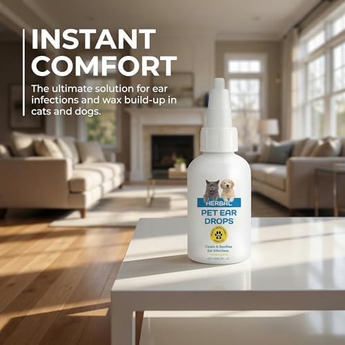 Yeardera Dog & Cat Ear Drops with 1% Hydrocortisone, Pet Ear Cleaner for Itchy Ears & Irritation, Antiseptic Ear Cleaning Solution with Aloe Vera for Dogs & Cats – 2 fl oz - Image 7