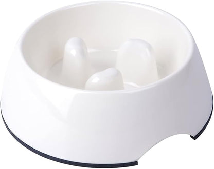 SUPERDESIGN Slow Feeder Dog Bowl Cat Bowl 1/2 Cup Slow Feeding Dog Bowl for Small Medium Breed Anti Gulping Healthy Eating Interactive Bloat Stop Fun Alternative Non Slip Puzzle Dog Food Bowl, White