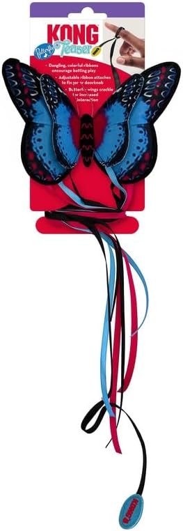KONG Cat Teaser Wand Toy - Encourages Pouncing & Batting (Butterfly)