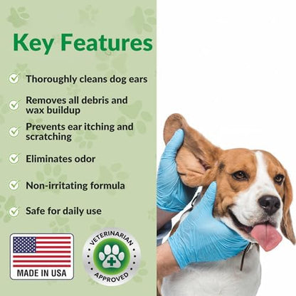 Dog Ear Cleaner, Natural Formula Puppy Ear Wash & Cleaning, Made in USA - Image 2