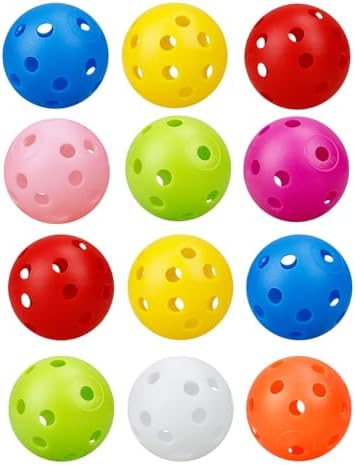12Pcs Cat Ball Toy, Low Noise No Bells Holey Plastic Cat Balls, Funny Interactive Cats Toys for Indoor Cats, Firm Toy Balls for Kitten Puppy Ferret Bird (1.65") by ENERKEEN