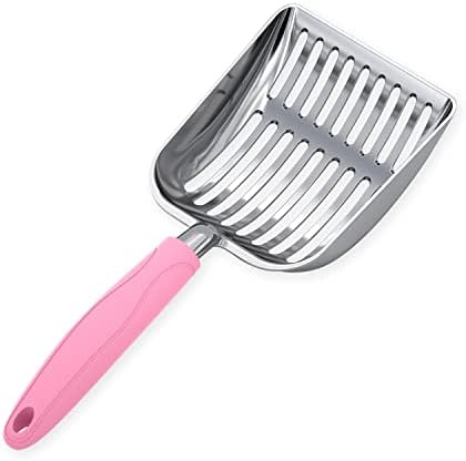 WePet Cat Litter Scoop, Aluminum Alloy Sifter, Kitty Metal Scooper, Deep Shovel, Long Handle, Poop Sifting, Kitten Pooper Lifter, Durable, Heavy Duty, for Litter Box by WePet