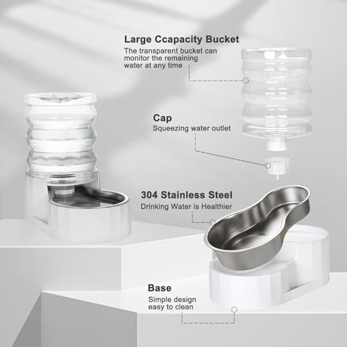 RIZZARI 4L Gravity Cat Water Dispenser: Filter-Free Compact Home Use - Image 3