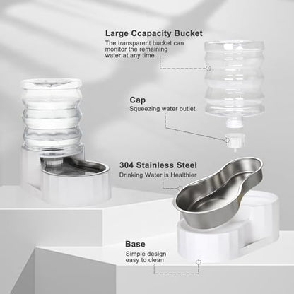 RIZZARI 4L Gravity Cat Water Dispenser: Filter-Free Compact Home Use - Image 3